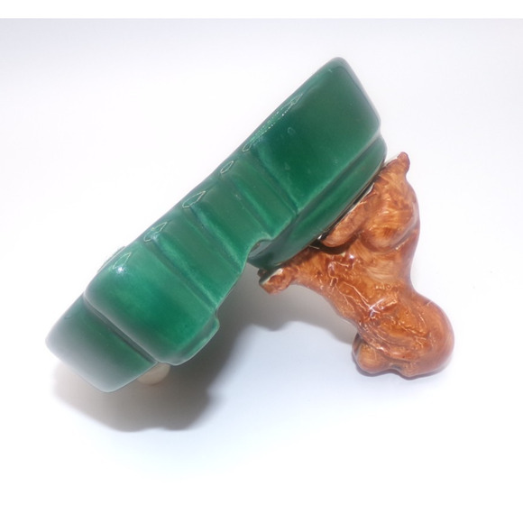 Vintage Ceramic Pointer Setter Retriever Hound Dog on Green Golf Green Ashtray - Picture 14 of 16